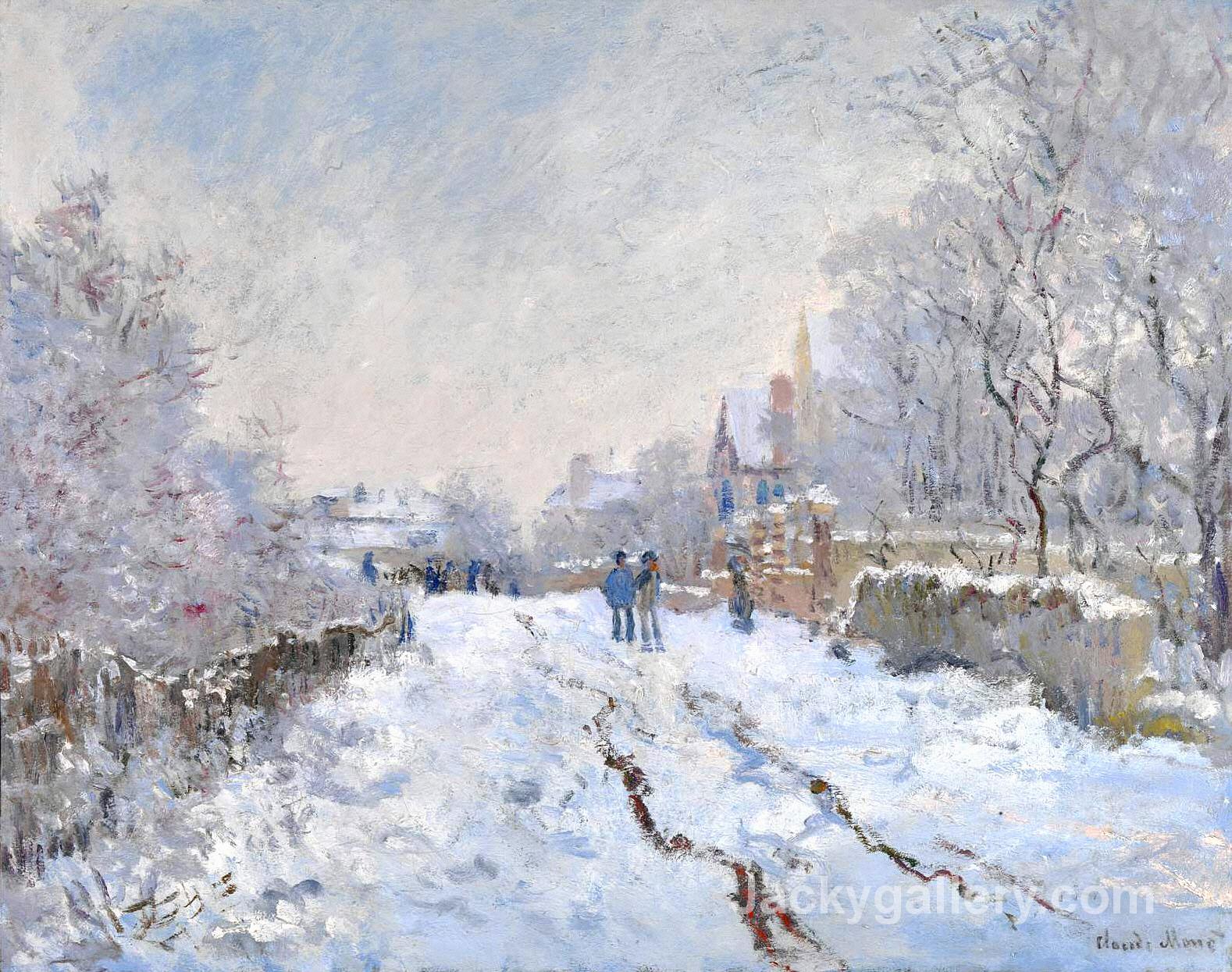 Snow Scene at Argenteuil by Claude Monet paintings reproduction